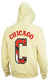 FISLL NBA Men's Chicago Bulls Fleece Zip Up Hoodie, Cream