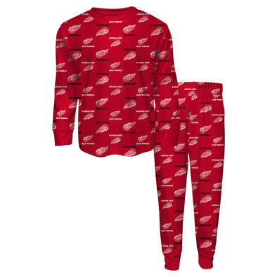 Outerstuff NHL Youth Boys Detroit Red Wings All Over Print 2-Piece Pajama Set