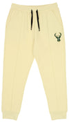 FISLL NBA Men's Milwaukee Bucks Solid Fleece Jogger, Cream