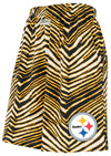 Zubaz NFL Adult Unisex Z88 Zebra Short for Men and Women, Pittsburgh Steelers