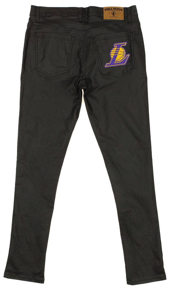 FISLL NBA Men's Los Angeles Lakers Waxed Jeans, Black