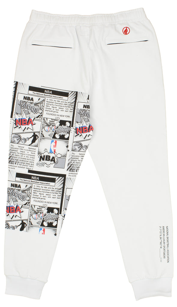 FISLL NBA Men's Chicago Bulls Comic Book Jogger, White