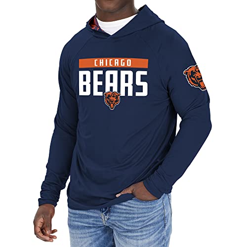 Zubaz NFL Men's Chicago Bears Solid Team Hoodie With Camo Lined Hood