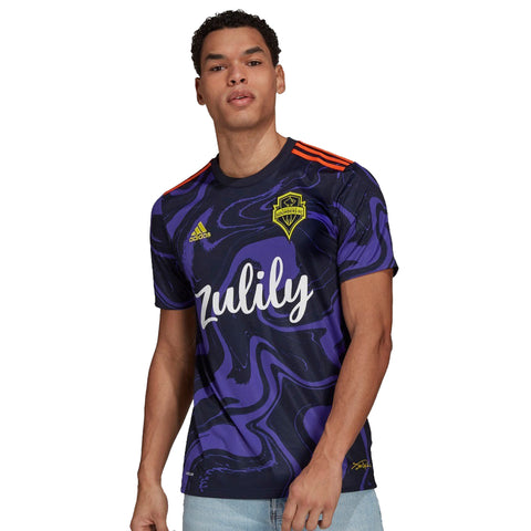 Adidas MLS Men's Seattle Sounders FC Away Jersey, Legend Ink/Energy Ink