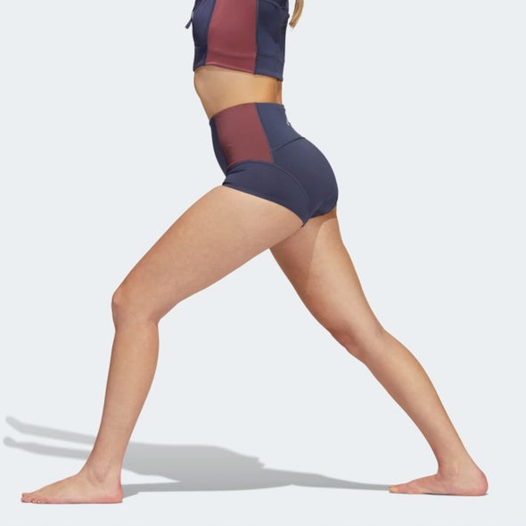 Adidas Womens Yoga Shorts, Shadow Navy/Burgandy