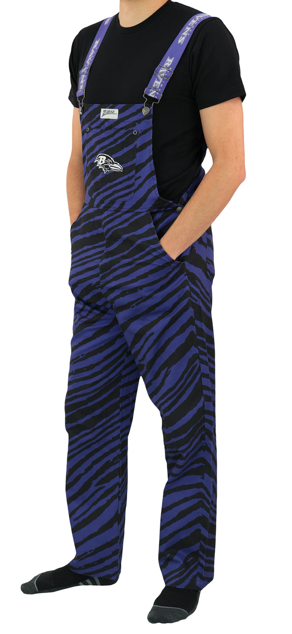 Zubaz NFL Unisex Zebra Lightweight Bib, Baltimore Ravens