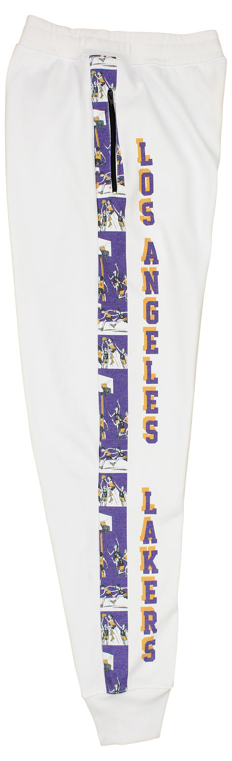 FISLL NBA Men's Los Angeles Lakers Jogger Sweatpants with Graphic Stripe