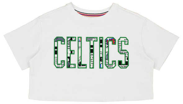 FISLL NBA Boston Celtics Women's Comic Book Crop Tee Shirt