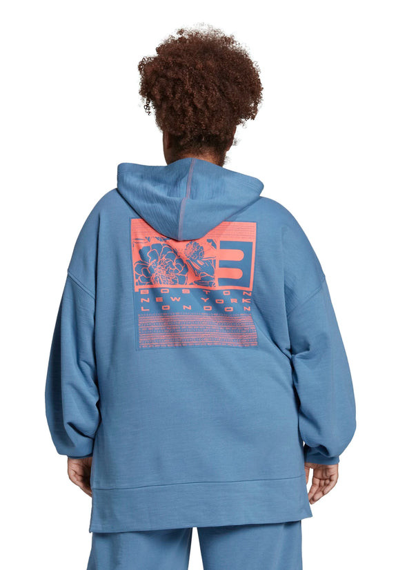 Adidas Women's SuperHer Oversized French Terry Sweatshirt, Altered Blue, Plus Size