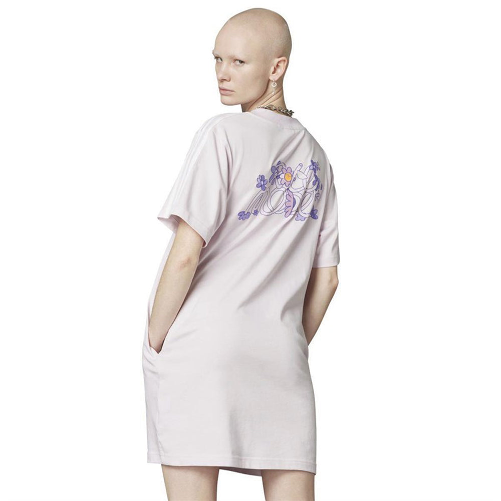pink and white adidas dress adidas 3 Stripe Dress Women's in Sandy Pink/Aurora Coffee Size L