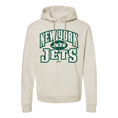 Zubaz NFL New York Jets  Unisex Pullover Fleece Hoodie for Adult Men and Women, Z2T Kickoff, Oatmeal Heather