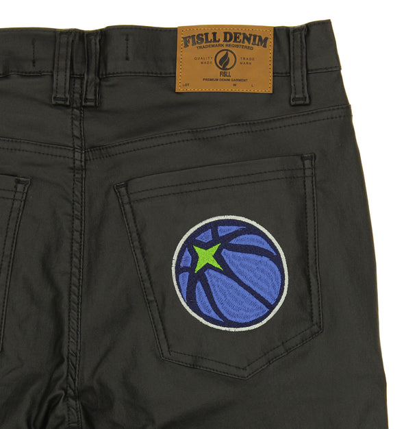 FISLL NBA Men's Minnesota Timberwolves Waxed Jeans, Black