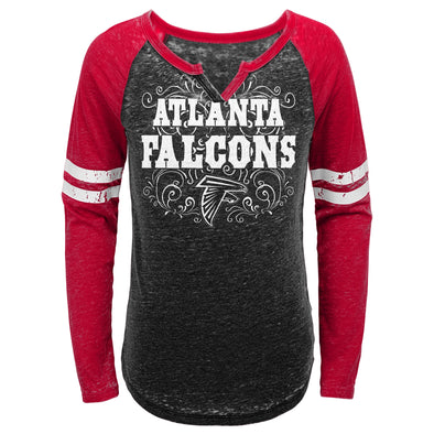 Outerstuff NFL Youth Girls Atlanta Falcons Burnout Long Sleeve T-Shirt