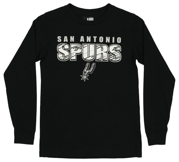 Outerstuff NBA Youth Boys San Antonio Spurs Long Sleeve Tee, Black