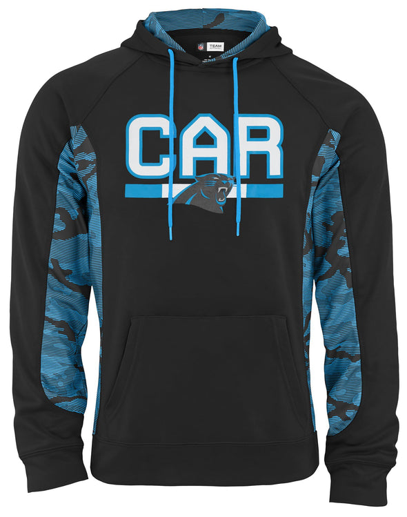 Zubaz NFL Men's Carolina Panthers Elevated Hoodie With Camo Lines