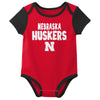 Outerstuff NCAA Infant Unisex Nebraska Huskers Variety 3-Pack Bodysuit Set
