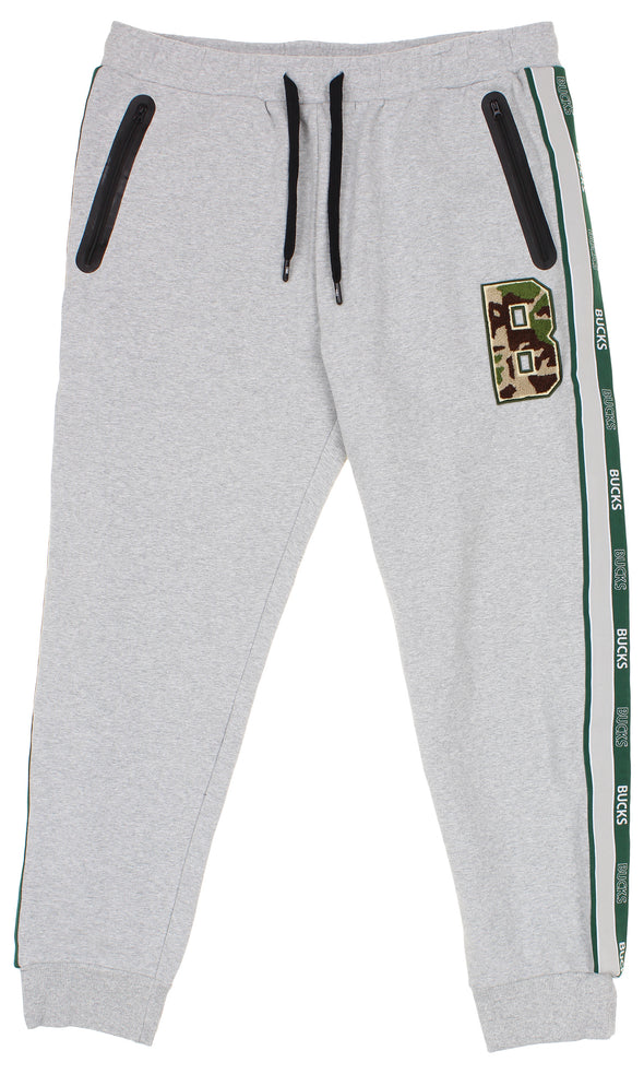 FISLL NBA Men's Milwaukee Bucks Chenille Applique Joggers