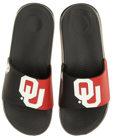 FOCO NCAA Men's Oklahoma Sooners Cropped Big Logo Raised Slides