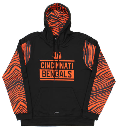 Zubaz NFL Men's Cincinnati Bengals Rally House Zebra Accent Hoodie