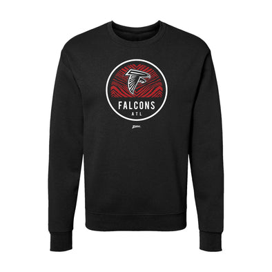 Zubaz NFL Atlanta Falcons Unisex Adult Men's & Women's Pullover Fleece Crew Neck Sweatshirt, Z2C Dime Back, Black