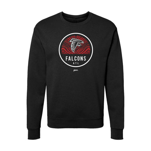 Zubaz NFL Atlanta Falcons Unisex Adult Men's & Women's Pullover Fleece Crew Neck Sweatshirt, Z2C Dime Back, Black
