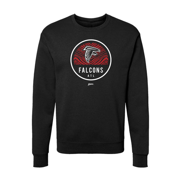 Zubaz NFL Atlanta Falcons Unisex Adult Men's & Women's Pullover Fleece Crew Neck Sweatshirt, Z2C Dime Back, Black