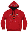 FISLL NBA Men's Chicago Bulls Pullover Hoodie with Paint Splatter Logo