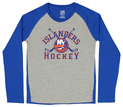 Outerstuff NHL Youth Boys New York Islanders Intent Raglan Long Sleeve T-Shirt