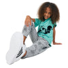 Adidas Youth Girl Disney Comfy Princesses Pants, Medium Grey Heather/Black