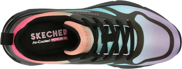 Skechers Women's Tres-air Uno-Hazy Sunset Sneaker, Black Multi