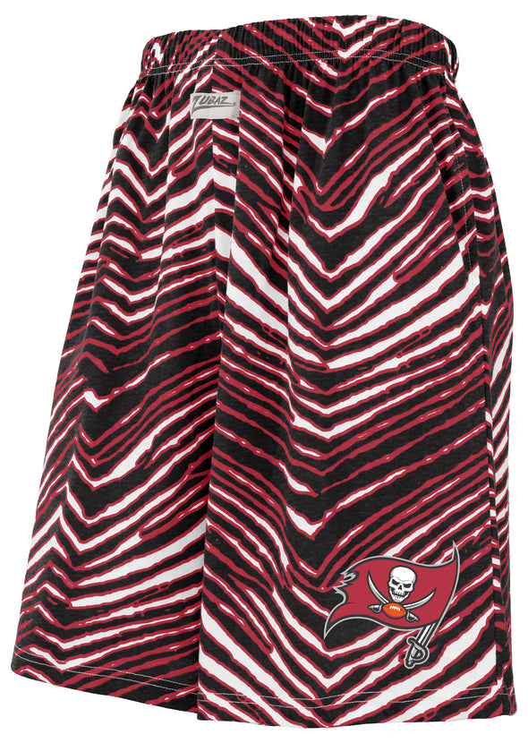 Zubaz NFL Adult Unisex Z88 Zebra Short for Men and Women, Tampa Bay Buccaneers