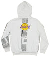 FISLL NBA Men's Los Angeles Lakers Breaking News Newspaper Print Hoodie, White