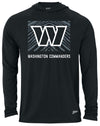 Zubaz NFL Men's Light Weight Black Body Hoodie, Gray Tunnel Logo, Washington Commanders