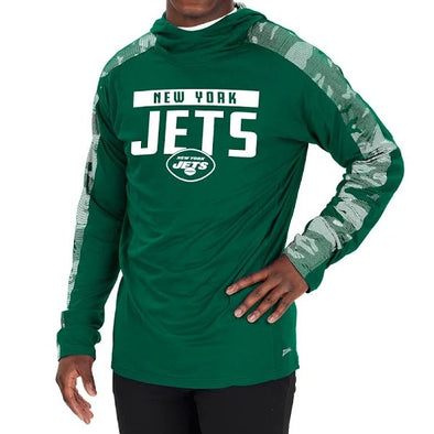 Zubaz NFL Men's New York Jets Lightweight Elevated Hoodie with Camo Accents