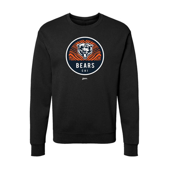 Zubaz NFL Chicago Bears Unisex Adult Men's & Women's Pullover Fleece Crew Neck Sweatshirt, Z2C Dime Back, Black