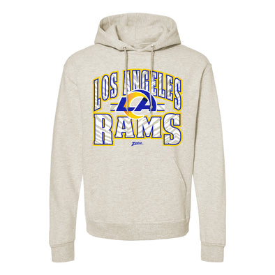 Zubaz NFL Los Angeles Rams  Unisex Pullover Fleece Hoodie for Adult Men and Women, Z2T Kickoff, Oatmeal Heather