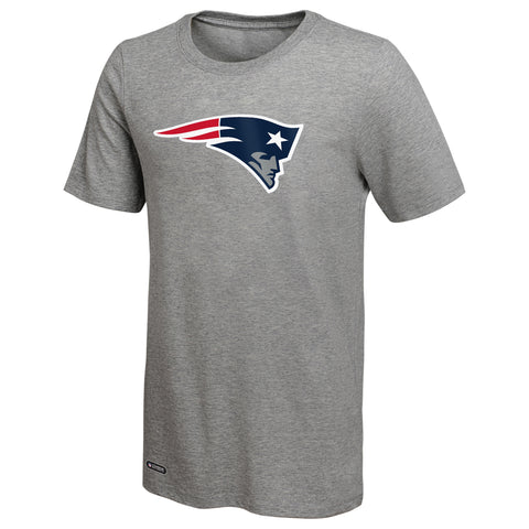 Outerstuff NFL Men's New England Patriots Primary Stadium Logo Tee, Grey