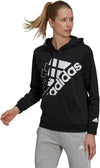 Adidas Women's Brand Love Slanted Logo Relaxed Hoodie, Black/White