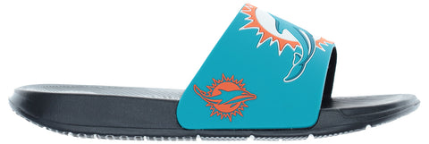 FOCO NFL Men's Miami Dolphins Cropped Big Logo Raised Slides