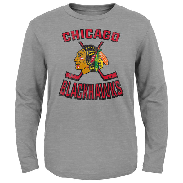 Outerstuff NHL Toddler Chicago Blackhawks Double Crossed Long Sleeve Tee