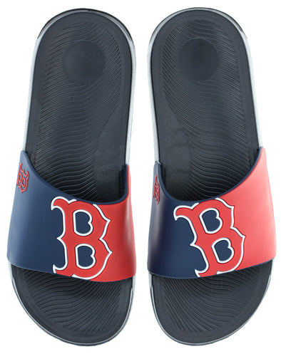 FOCO MLB Men's Boston Red Sox Cropped Big Logo Raised Slides