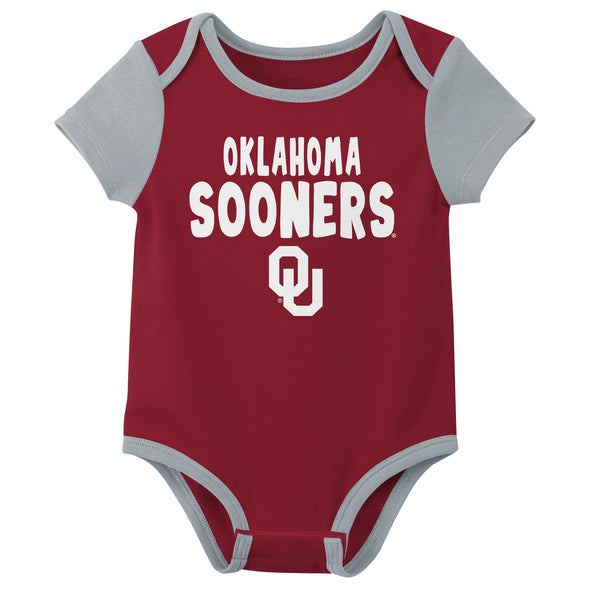Outerstuff NCAA Infant Unisex Oklahoma Sooners Variety 3-Pack Bodysuit Set