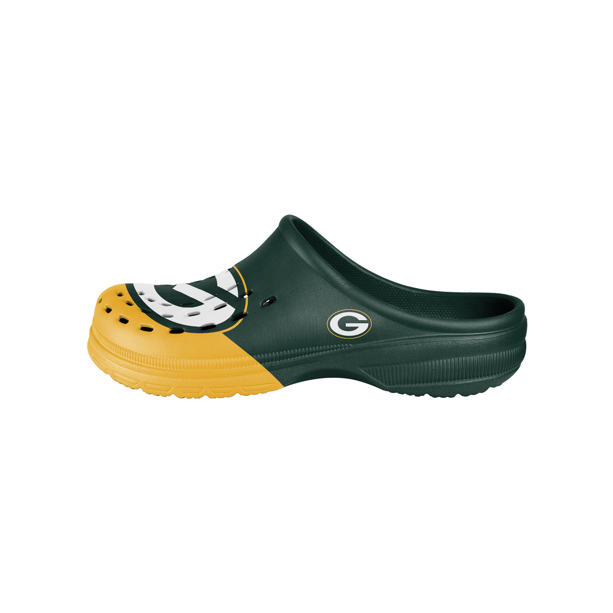 FOCO NFL Men's Green Bay Packers 2023 Colorblock Big Logo Clogs – Fanletic