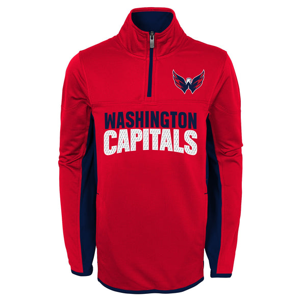 Outerstuff NHL Youth Boys Washington Capitals Hockey 1/2 Zip Sweatshirt
