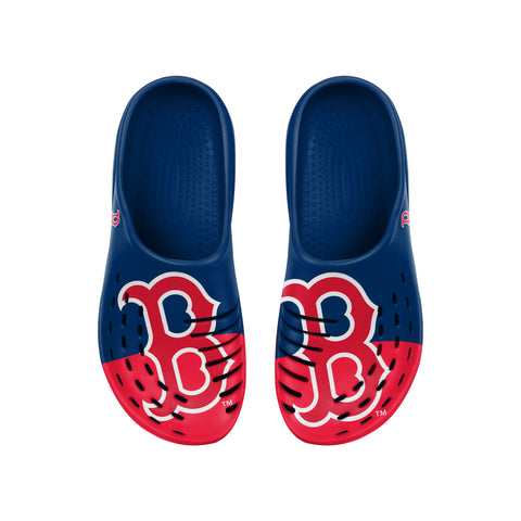 FOCO MLB Men's Boston Red Sox 2023 Colorblock Big Logo Clogs