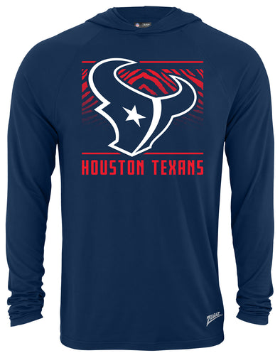 Zubaz NFL Men's Light Weight Team Color Hoodie, Alternate Tunnel Logo, Houston Texans