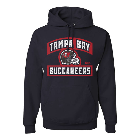 Zubaz NFL Tampa Bay Buccaneers Unisex Pullover Fleece Hoodie for Adult Men and Women, Z2T Helmet Outline, Black