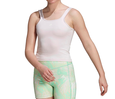 Adidas Women's Hyperglam AEROREADY Training Tank Top, Almost Pink