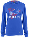 Zubaz NFL Women's Light Weight Team Color Hoodie 2 Tone Zebra Liner, Retro 3 Point Logo, Buffalo Bills