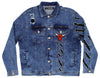 FISLL NBA Men's Chicago Bulls Ice Denim With Animal Print Claw Marks